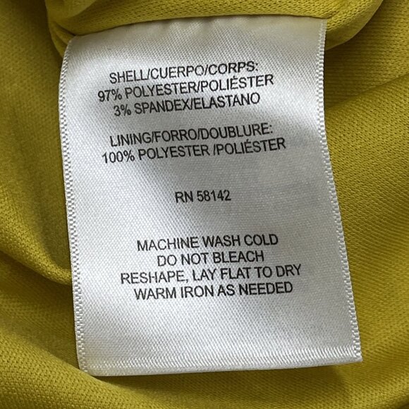 London Times Dress Womens 8 Yellow Floral Chiffon A Line Ruffle Sleeve Cottage - Picture 7 of 10